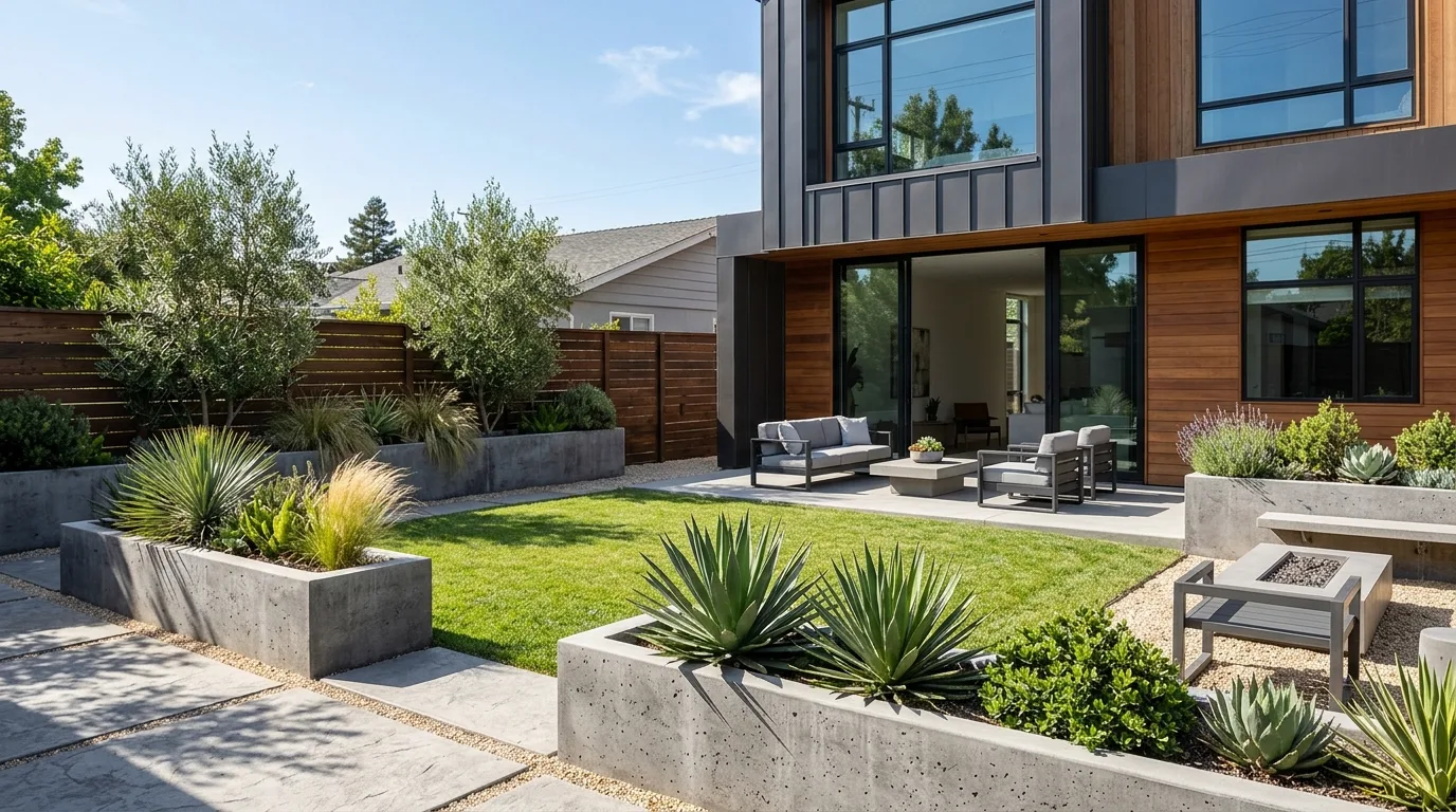Soft Lighting in a Sleek Backyard